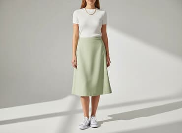 spódnice zielone plisowane: Women`s skirt, size S — 1