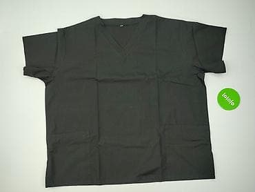 sweter lee: Męska bluza medyczna (scrubs) – czarna, rozmiar XXL - Krój: klasyczny — 4