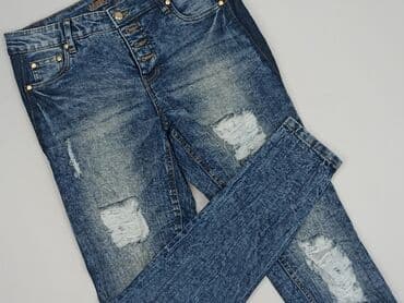 jeansy z asymetrycznym zapieciem: RAINBOW, Jeansy damskie, rozmiar M — 1