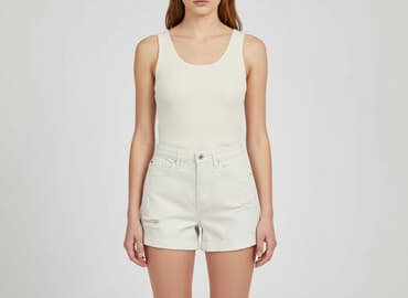 spodenki jeansowe damskie stradivarius: Stradivarius, Szorty damskie, rozmiar S — 6