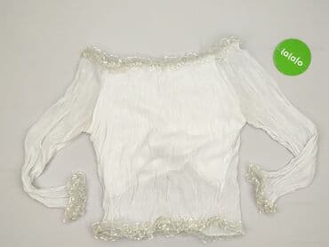 bluzki z bufiastymi rękawami białe: Women's blouse, size S — 3