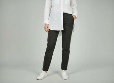 deichmann srebrne buty: Moodo, Spodnie materiałowe damskie, rozmiar L — 7