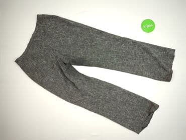 szare szerokie jeansy: Spodnie materiałowe damskie, rozmiar L — 3