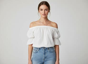 bawełniane bluzki z krótkim rękawem: Bluzka damska, rozmiar S — 1