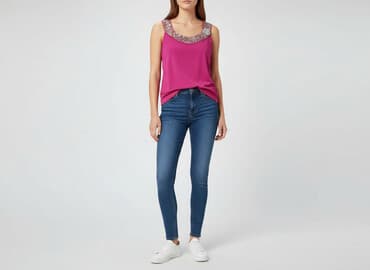 kamizelka damska krótka h m: H&M, T-shirt damski, rozmiar L — 7
