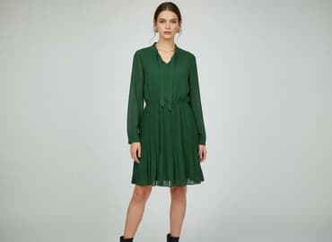 sukienka wieczorowa długa butelkowa zieleń: Sukienka damska, rozmiar S — 1