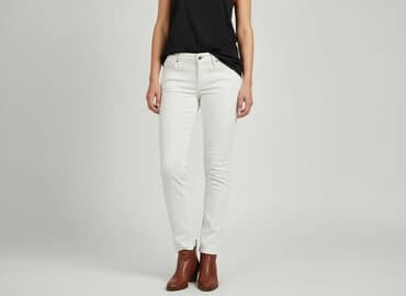 biale szerokie jeansy: Janina, Jeansy damskie, rozmiar M — 7