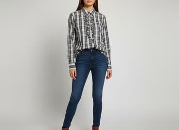 koszula w kratę damska shein: Koszula damska, rozmiar S — 1