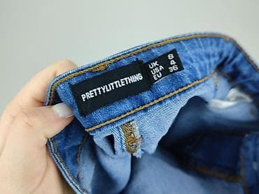 mid rise jeans: PrettyLittleThing, Spódnica damska, rozmiar S — 4