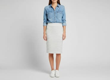 biała koszula i czarne spódnice: Esmara, Spódnica damska, rozmiar M — 7