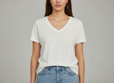 koszulka z guzikami h m: Amisu, T-shirt damski, rozmiar S — 6
