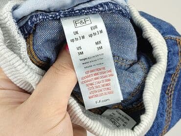 name it kombinezon softshell: Spodnie jeansowe, F&F, 1-3 m, stan - Bardzo dobry — 4