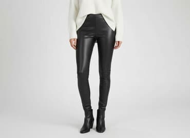 legginsy damskie woskowane: Legginsy Ze skóry ekologicznej damskie, rozmiar S — 1