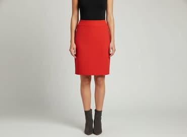 czerwone ołówkowe spódnice midi: Spódnica damska, rozmiar L — 1