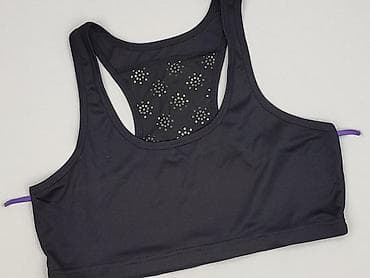 baleriny decathlon: Damski top sportowy / stanik treningowy - Kolor: czarny z fioletowymi — 1