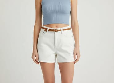 krótkie spodenki damskie wysoki stan: Denim, Szorty damskie, rozmiar M — 6