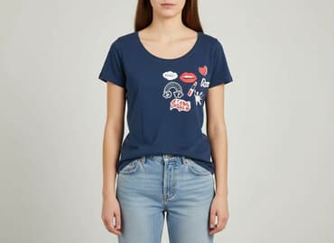 t shirty niebieski: T-shirt damski, rozmiar S — 1