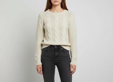 sweter w warkoczowy splot h m: Mim, Sweter damski, rozmiar S — 7