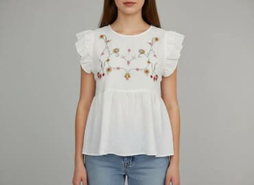 koszulka damska z haftem parzenica: Women's blouse, size L — 1