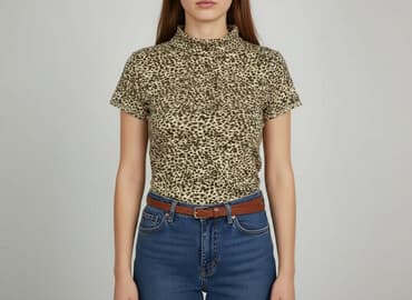 golf w panterkę h m: Golf damski, rozmiar S — 6