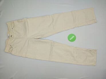 jeansy damskie podarte: NA-KD, Material trousers for women, size S (EU 36) — 2
