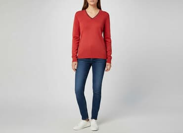 sweter z dekoltem v: S.Oliver, Sweter damski, rozmiar M — 7