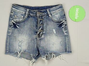 krótkie spodenki z wysokim stanem jeansowe: Szorty damskie, rozmiar S — 3