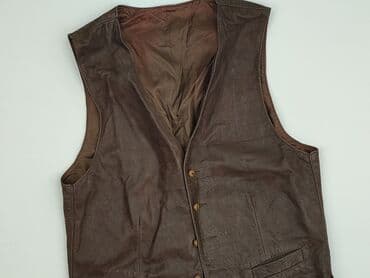 Męska kamizelka skórzana - Materiał: naturalna skóra w kolorze