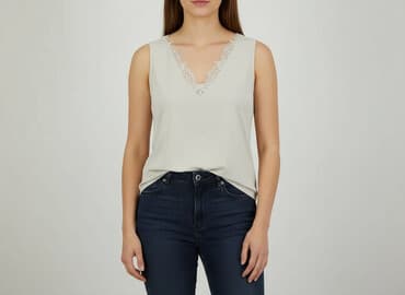 kamizelka damska krótka h m: H&M, Bluzka damska, rozmiar L — 6