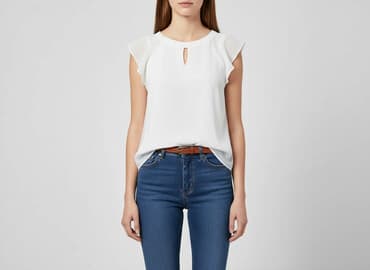 damska bluzka zapinana z tyłu krzyżówka: Жіноча блуза, розмір M — 1