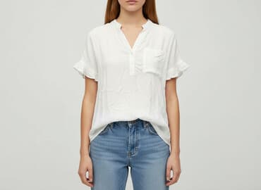 biale bluzki z kolnierzykiem: Bluzka damska, rozmiar S — 5