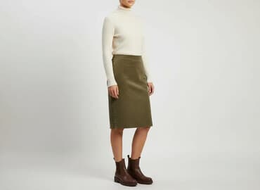 spódnice plisowane oliwkowa: Spódnica damska, rozmiar M — 5