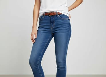 dżinsy skinny high ankle: Jeansy damskie, rozmiar S — 7