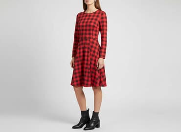 sukienka w kratę czerwona damska: Sukienka damska, rozmiar M — 1