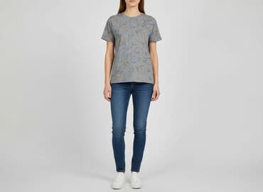 ubrania z kotami: T-shirt damski, rozmiar S — 1