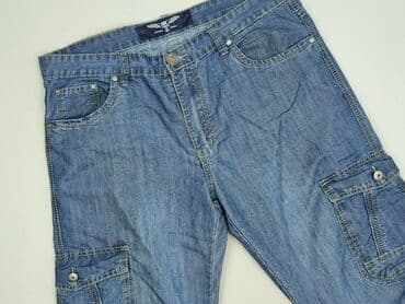 spodnie dżinsowe szerokie: Used Jeans, Spodnie 3/4 dla mężczyzn, rozmiar XL — 1