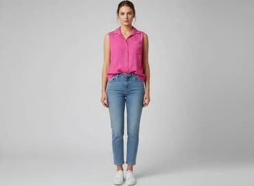 koszulka jedwab: Bluzka damska, rozmiar L — 7