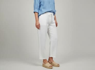 biale szerokie jeansy: Spodnie damskie, rozmiar XL — 6