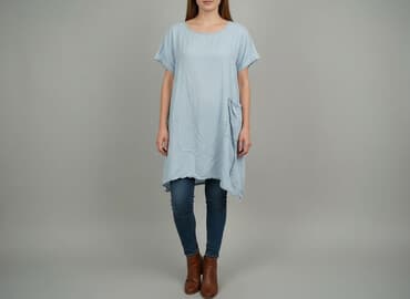 sukienki błękitna na wesele rękawek: Sukienka damska, rozmiar L — 5