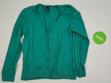 szmaragdowy sweter: H&M Basic, Kardigan damski, rozmiar L — 2