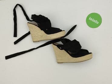 buty na koturnie z futerkiem: Sandały damskie, rozmiar 41 — 16