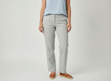 szare szerokie jeansy: Spodnie materiałowe damskie, rozmiar 2XL — 7