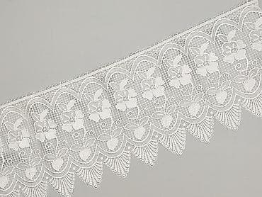koronki i gipiury: Tkanina 85 x 29, kolor - Biały, stan - Idealny — 1