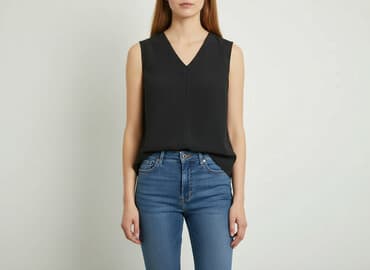 czarne bluzki dekolt v: Bluzka damska, rozmiar L — 7