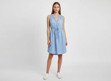 błękitna sukienki midi: Sukienka damska, rozmiar S — 5