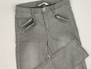 pluszowa kurtka z kapturem: Spodnie jeansowe, H&M, 10 lat, 134/140, stan - Bardzo dobry — 1