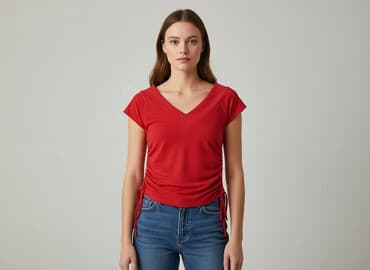 sukienki czerwone dopasowane: Top damski, rozmiar S — 6