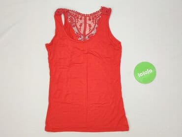 czerwona bluzka z dekoltem v: Bluzka damska, rozmiar S — 3