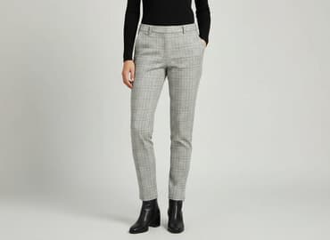 spodnie w kratę new yorker: H&M, Spodnie materiałowe damskie, rozmiar M — 7