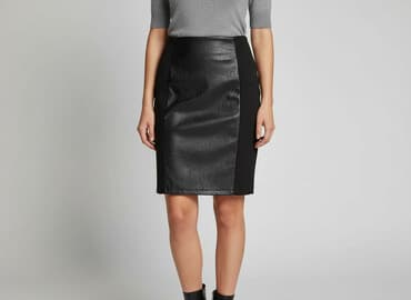 elegancka spódnice z wysokim stanem: Spódnica damska, rozmiar S — 1